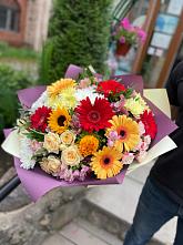 Букет цветов из:  Герберы, Ромашки, Хризантемы, Розы и Подсолнухи #REPLACE_PRED# Горки